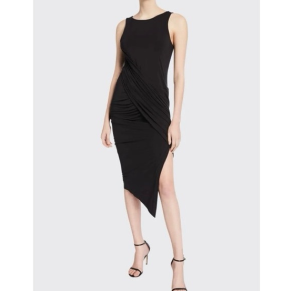 NWT RAMY BROOK Vickie Draped Sleeveless Cocktail Black Dress Size Small - Picture 1 of 9